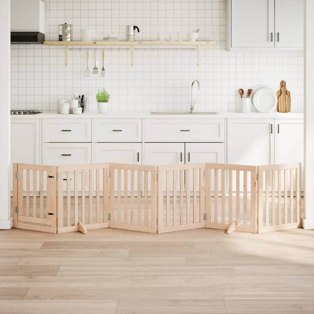 Hondenhek met deur opvouwbaar 6 panelen 300 cm populierenhout is nu te koop bij PeponiXL, paradijselijk wonen!