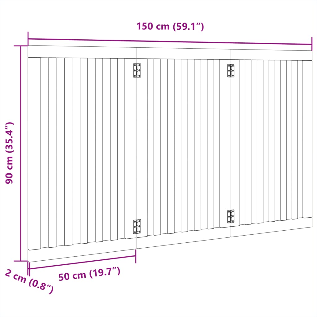 Hondenhek opvouwbaar 3 panelen 150 cm populierenhout is nu te koop bij PeponiXL, paradijselijk wonen!