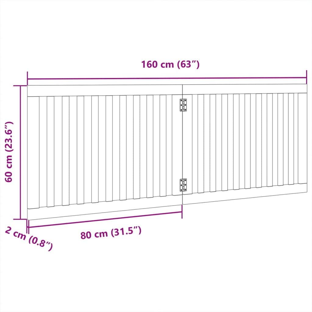 Hondenhek opvouwbaar 2 panelen 160 cm populierenhout is nu te koop bij PeponiXL, paradijselijk wonen!