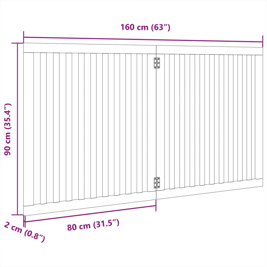 Hondenhek inklapbaar 2 panelen 160 cm populierenhout is nu te koop bij PeponiXL, paradijselijk wonen!