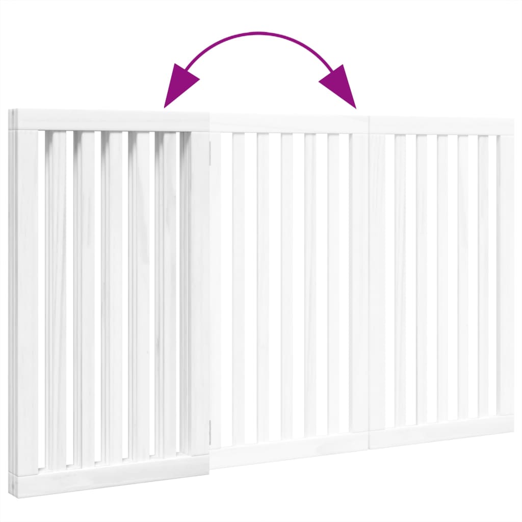 Hondenhek inklapbaar 3 panelen 150 cm populierenhout wit is nu te koop bij PeponiXL, paradijselijk wonen!