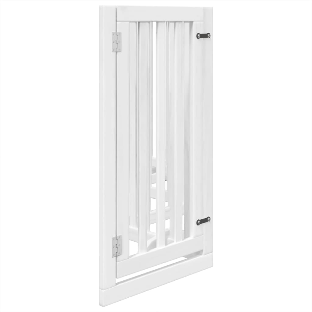 Hondenhek inklapbaar met deur 6 panelen 300 cm populierhout wit is nu te koop bij PeponiXL, paradijselijk wonen!