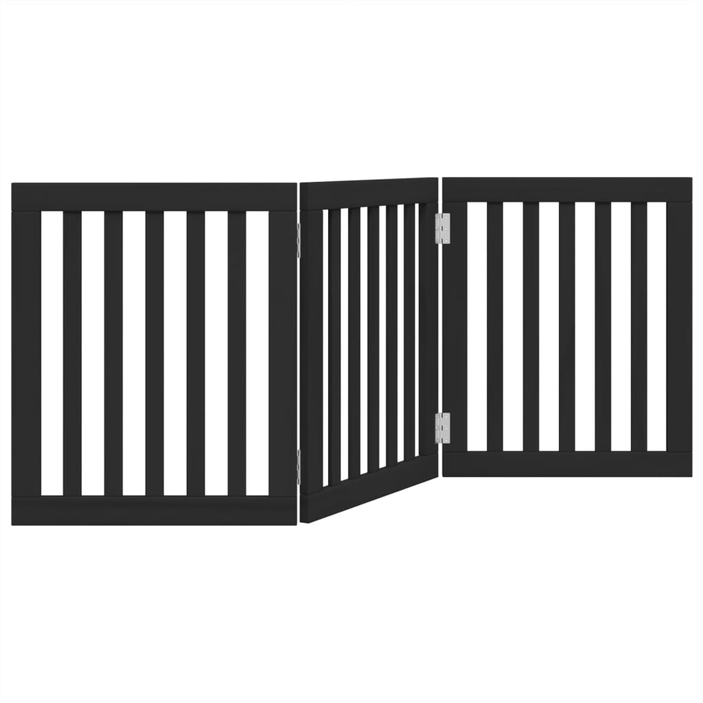 Hondenhek inklapbaar 3 panelen 150 cm populierenhout zwart is nu te koop bij PeponiXL, paradijselijk wonen!