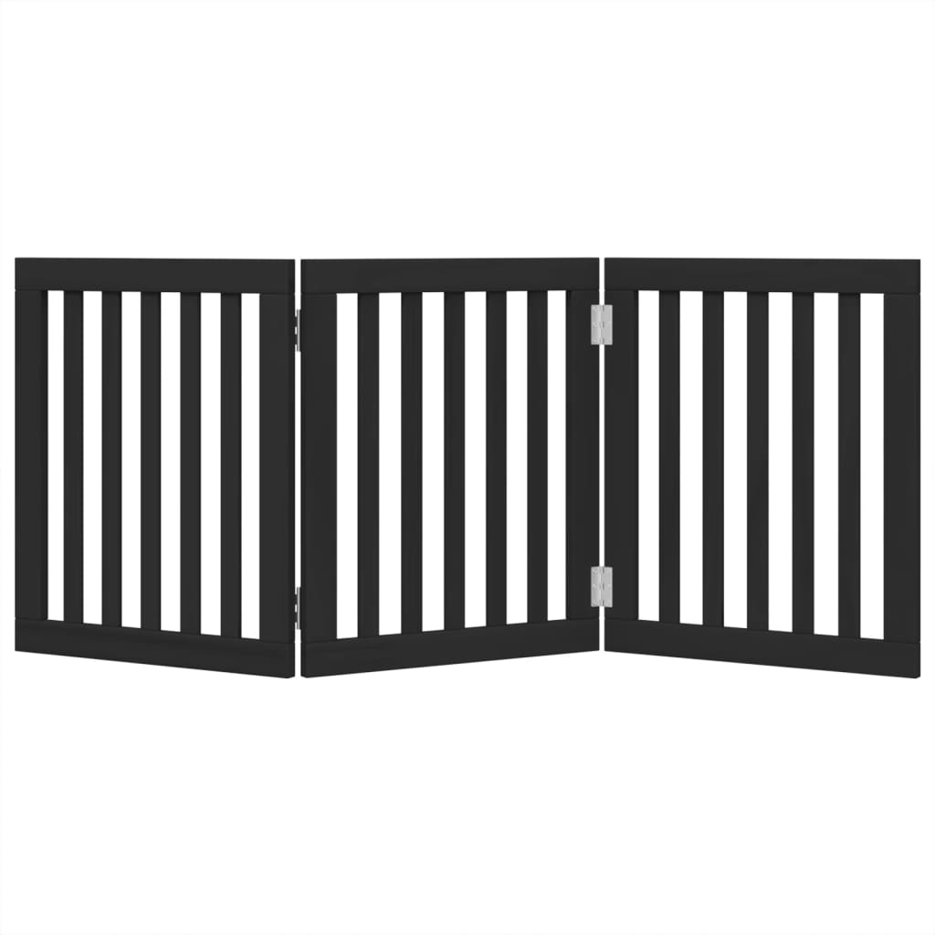 Hondenhek inklapbaar 3 panelen 150 cm populierenhout zwart is nu te koop bij PeponiXL, paradijselijk wonen!