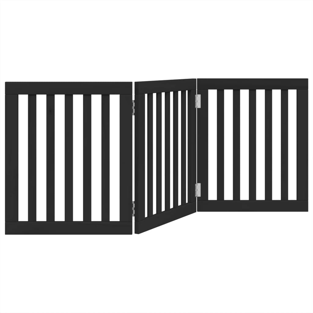 Hondenhek inklapbaar 3 panelen 150 cm populierenhout zwart is nu te koop bij PeponiXL, paradijselijk wonen!