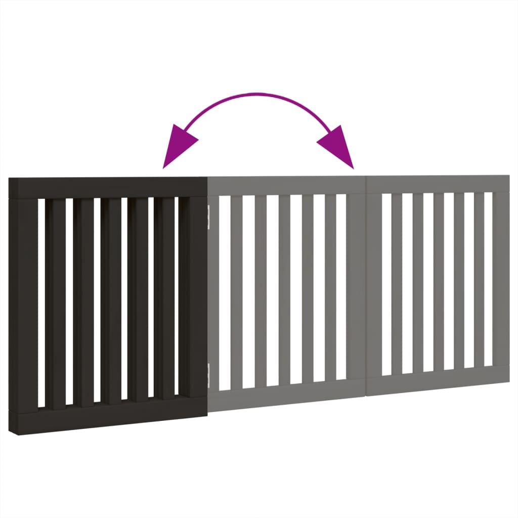 Hondenhek inklapbaar 3 panelen 150 cm populierenhout zwart is nu te koop bij PeponiXL, paradijselijk wonen!