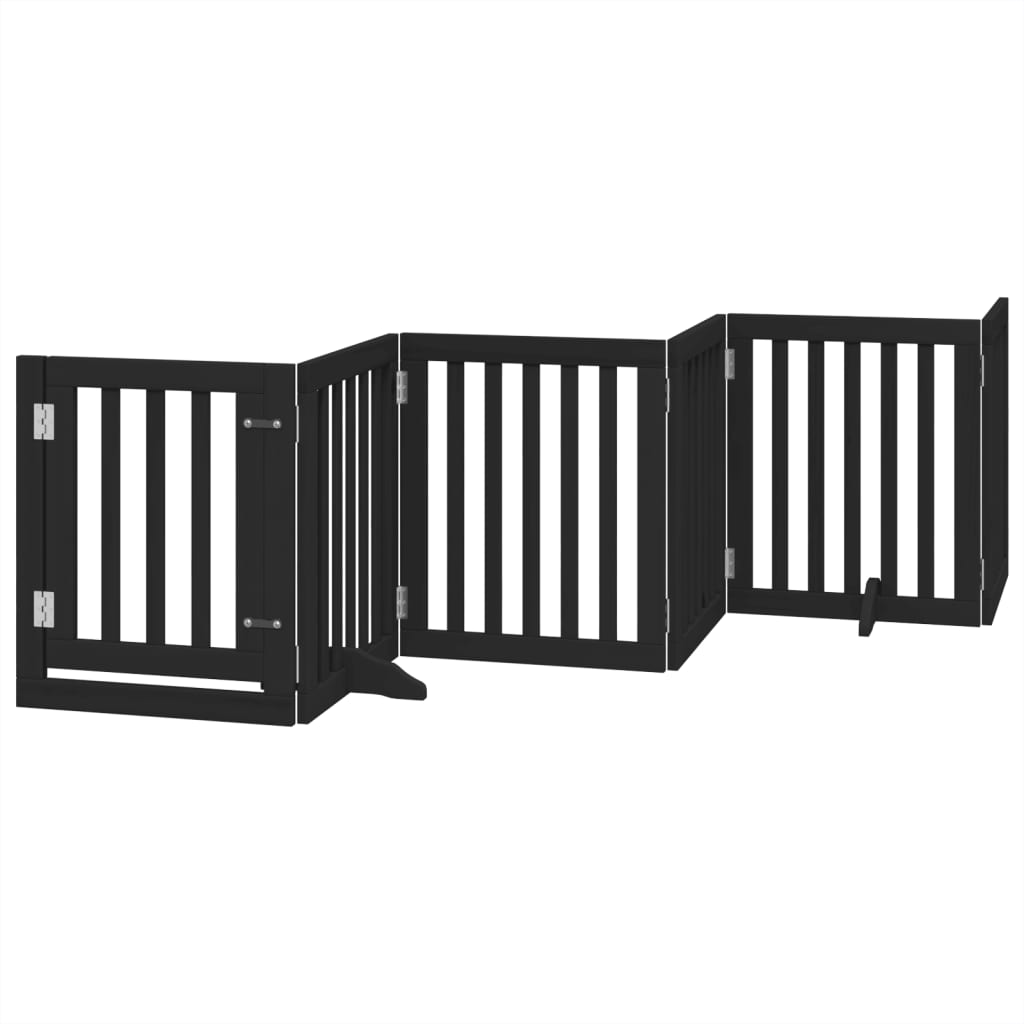 Hondenhek inklapbaar 6 panelen 300 cm populierenhout zwart is nu te koop bij PeponiXL, paradijselijk wonen!
