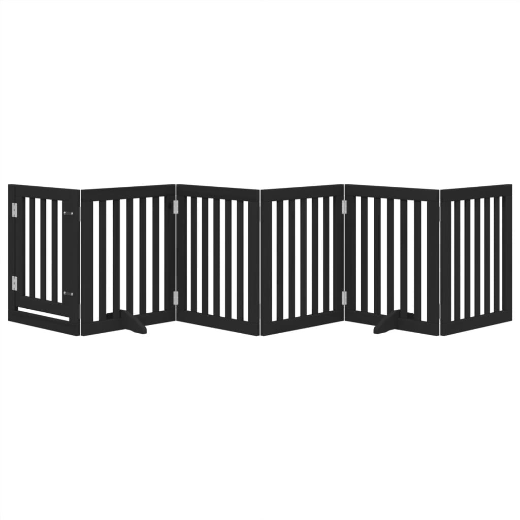 Hondenhek inklapbaar 6 panelen 300 cm populierenhout zwart is nu te koop bij PeponiXL, paradijselijk wonen!