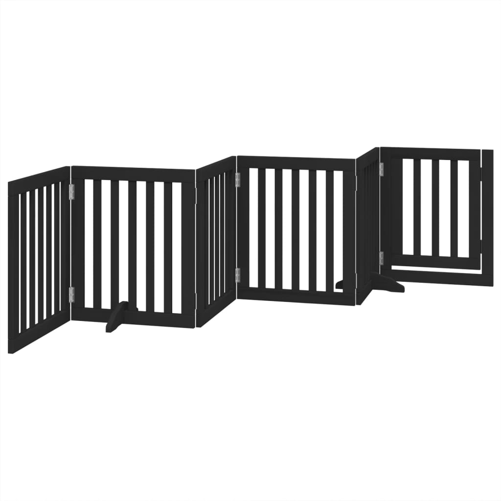 Hondenhek inklapbaar 6 panelen 300 cm populierenhout zwart is nu te koop bij PeponiXL, paradijselijk wonen!