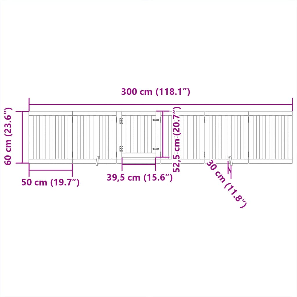 Hondenhek inklapbaar 6 panelen 300 cm populierenhout zwart is nu te koop bij PeponiXL, paradijselijk wonen!