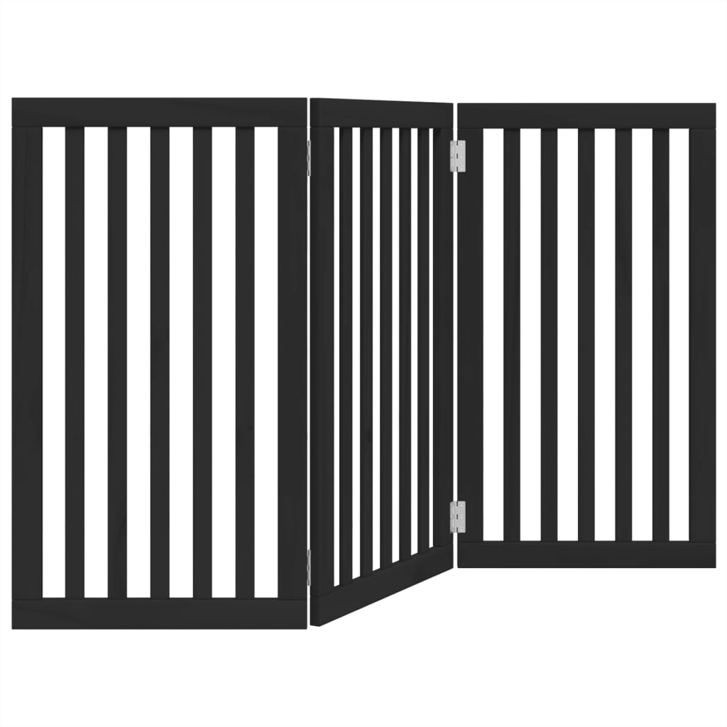 Hondenhek inklapbaar 3 panelen 150 cm populierenhout zwart is nu te koop bij PeponiXL, paradijselijk wonen!