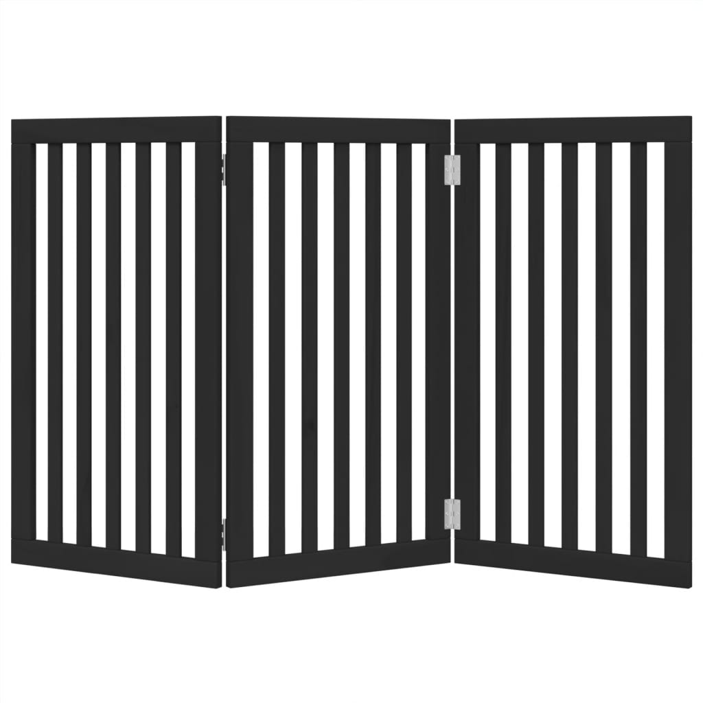Hondenhek inklapbaar 3 panelen 150 cm populierenhout zwart is nu te koop bij PeponiXL, paradijselijk wonen!