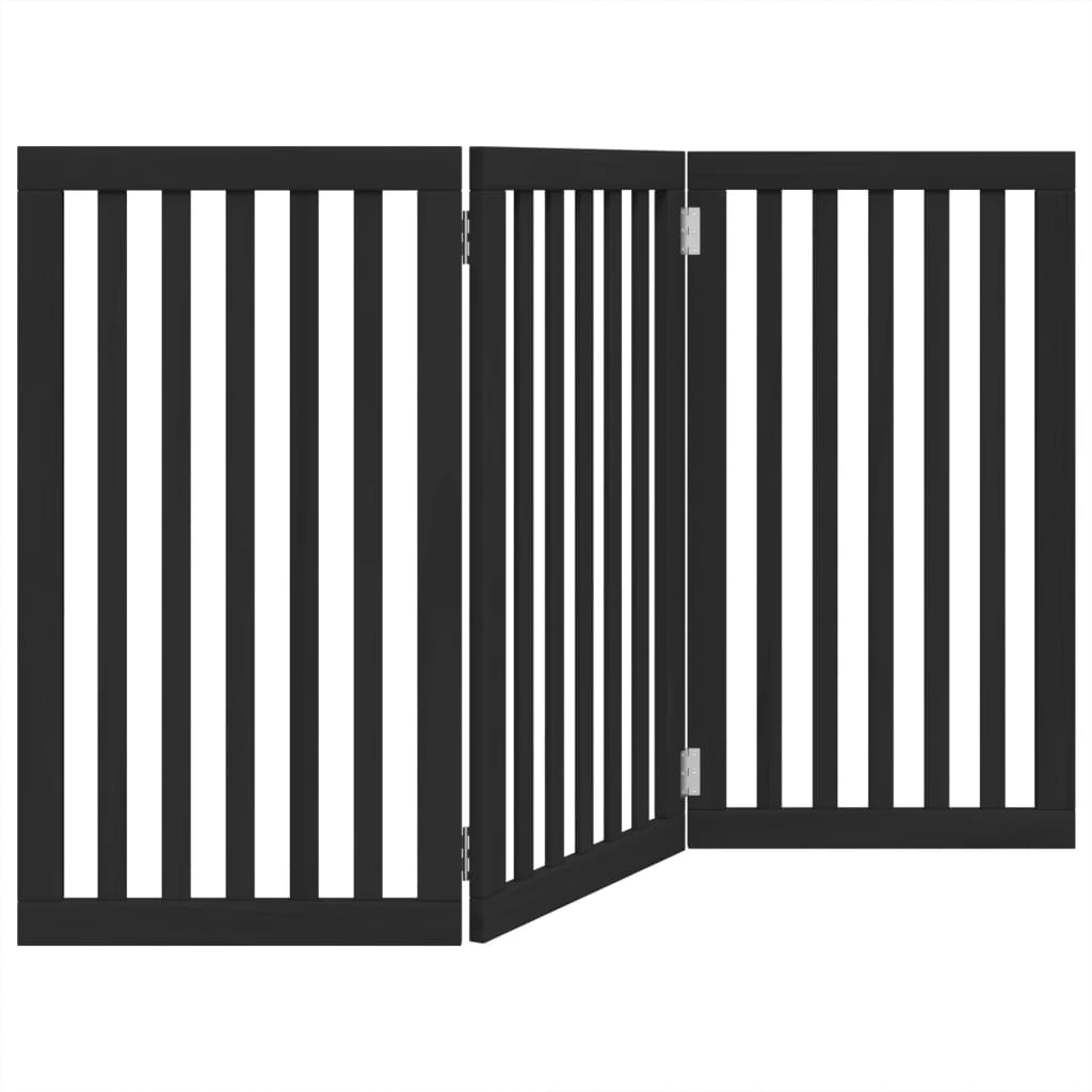 Hondenhek inklapbaar 3 panelen 150 cm populierenhout zwart is nu te koop bij PeponiXL, paradijselijk wonen!