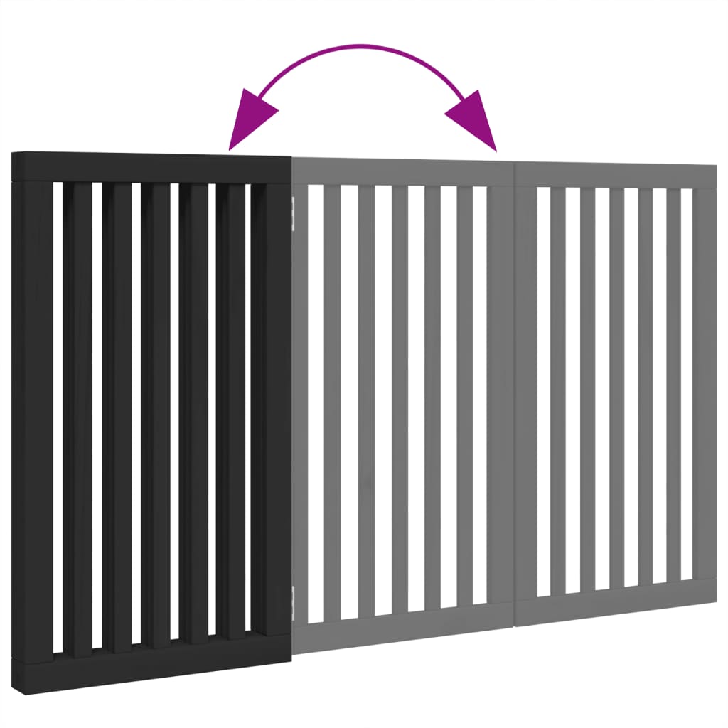 Hondenhek inklapbaar 3 panelen 150 cm populierenhout zwart is nu te koop bij PeponiXL, paradijselijk wonen!