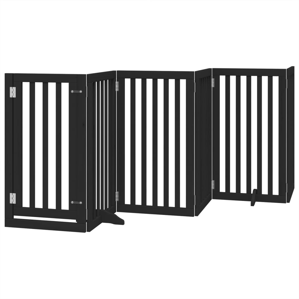 Hondenhek inklapbaar 6 panelen 300 cm populierenhout zwart is nu te koop bij PeponiXL, paradijselijk wonen!