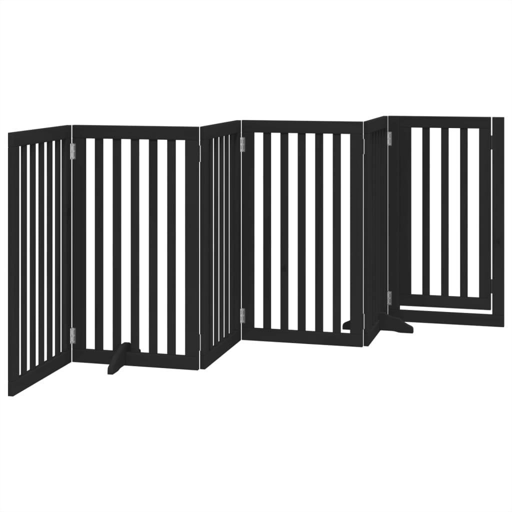 Hondenhek inklapbaar 6 panelen 300 cm populierenhout zwart is nu te koop bij PeponiXL, paradijselijk wonen!