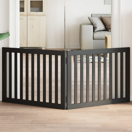 Hondenhek inklapbaar 2 panelen 160 cm populierenhout zwart is nu te koop bij PeponiXL, paradijselijk wonen!