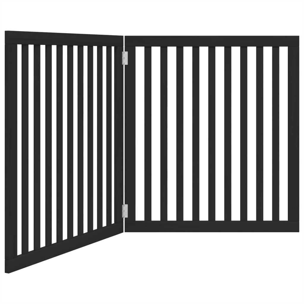 Hondenhek inklapbaar 2 panelen 160 cm populierenhout zwart is nu te koop bij PeponiXL, paradijselijk wonen!