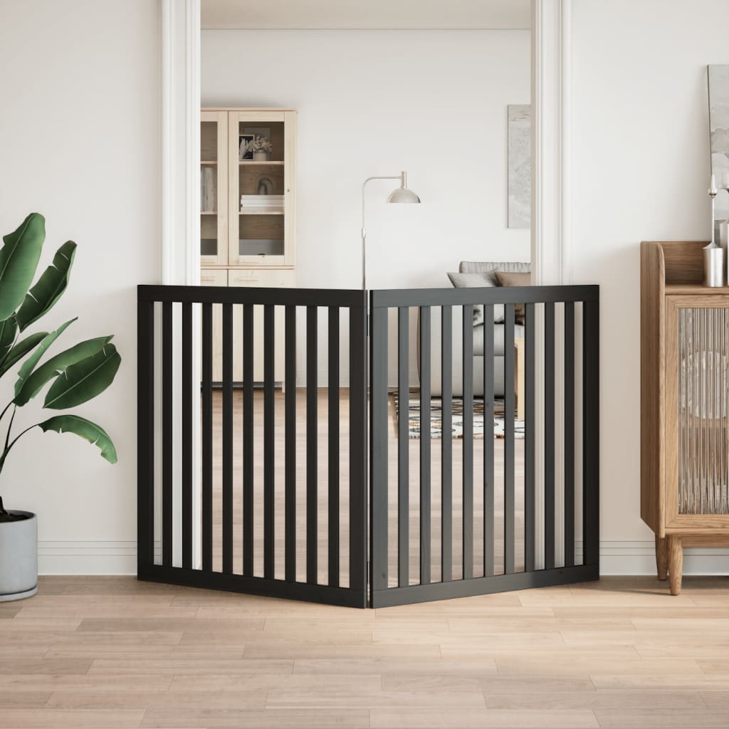 Hondenhek inklapbaar 2 panelen 160 cm populierenhout zwart is nu te koop bij PeponiXL, paradijselijk wonen!