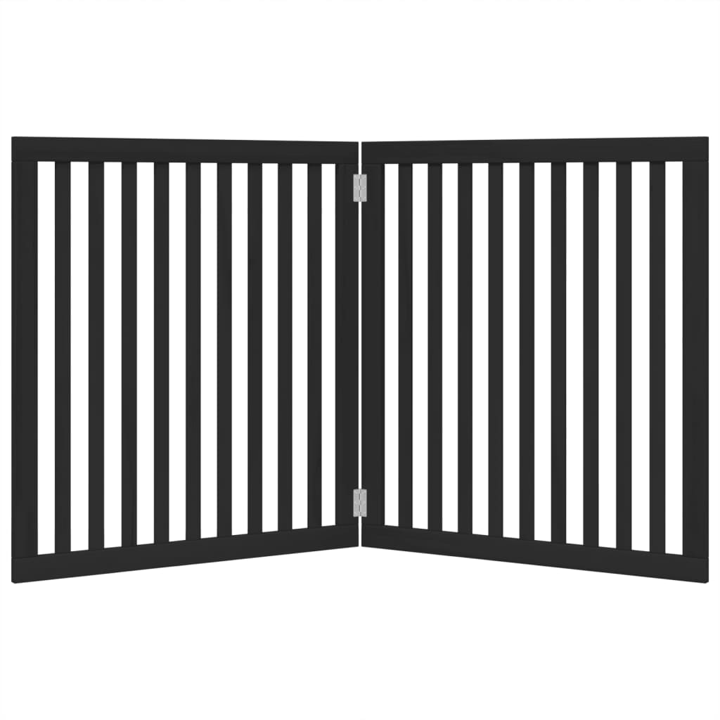 Hondenhek inklapbaar 2 panelen 160 cm populierenhout zwart is nu te koop bij PeponiXL, paradijselijk wonen!