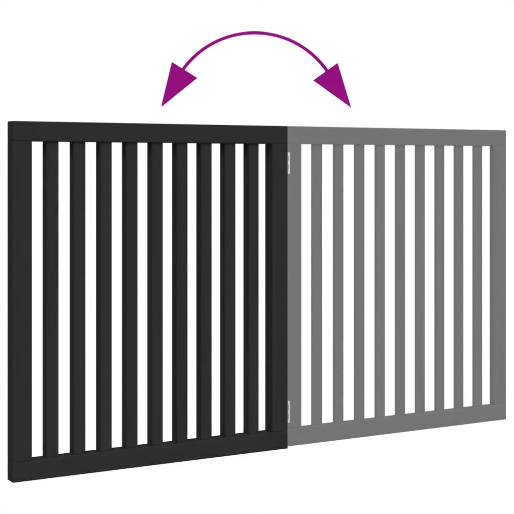 Hondenhek inklapbaar 2 panelen 160 cm populierenhout zwart is nu te koop bij PeponiXL, paradijselijk wonen!