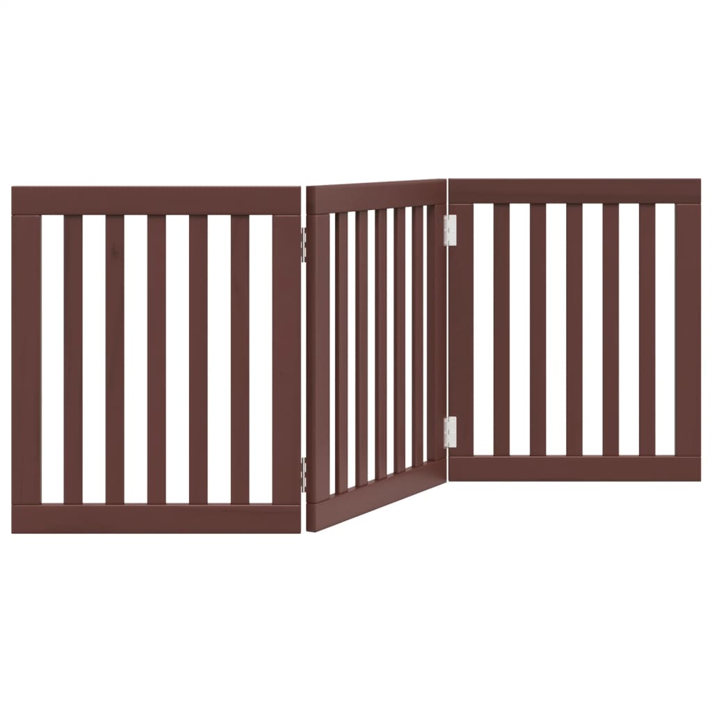 Hondenhek inklapbaar 3 panelen 150 cm populierenhout bruin is nu te koop bij PeponiXL, paradijselijk wonen!