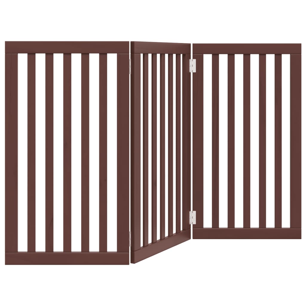 Hondenhek inklapbaar 3 panelen 150 cm populierenhout bruin is nu te koop bij PeponiXL, paradijselijk wonen!