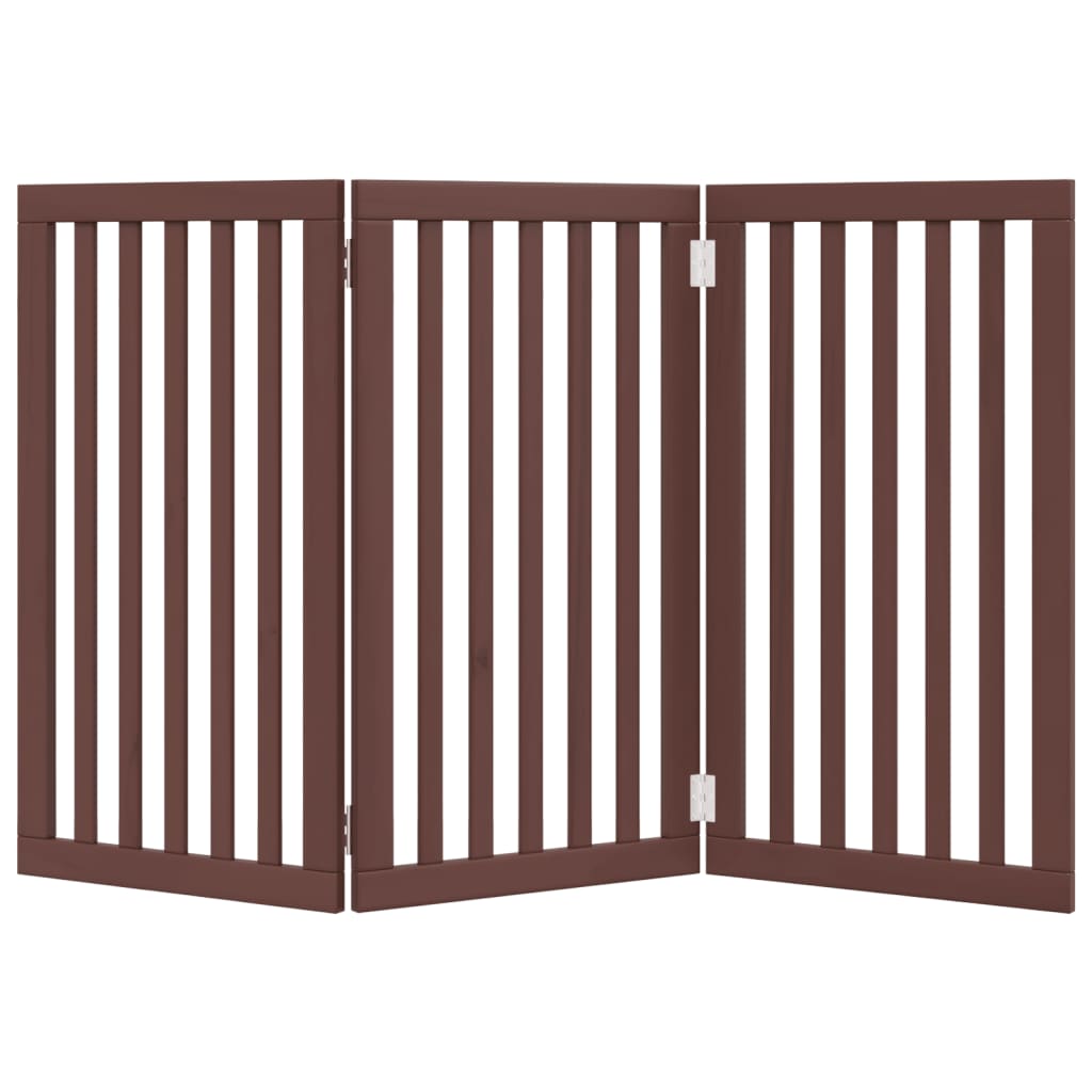Hondenhek inklapbaar 3 panelen 150 cm populierenhout bruin is nu te koop bij PeponiXL, paradijselijk wonen!