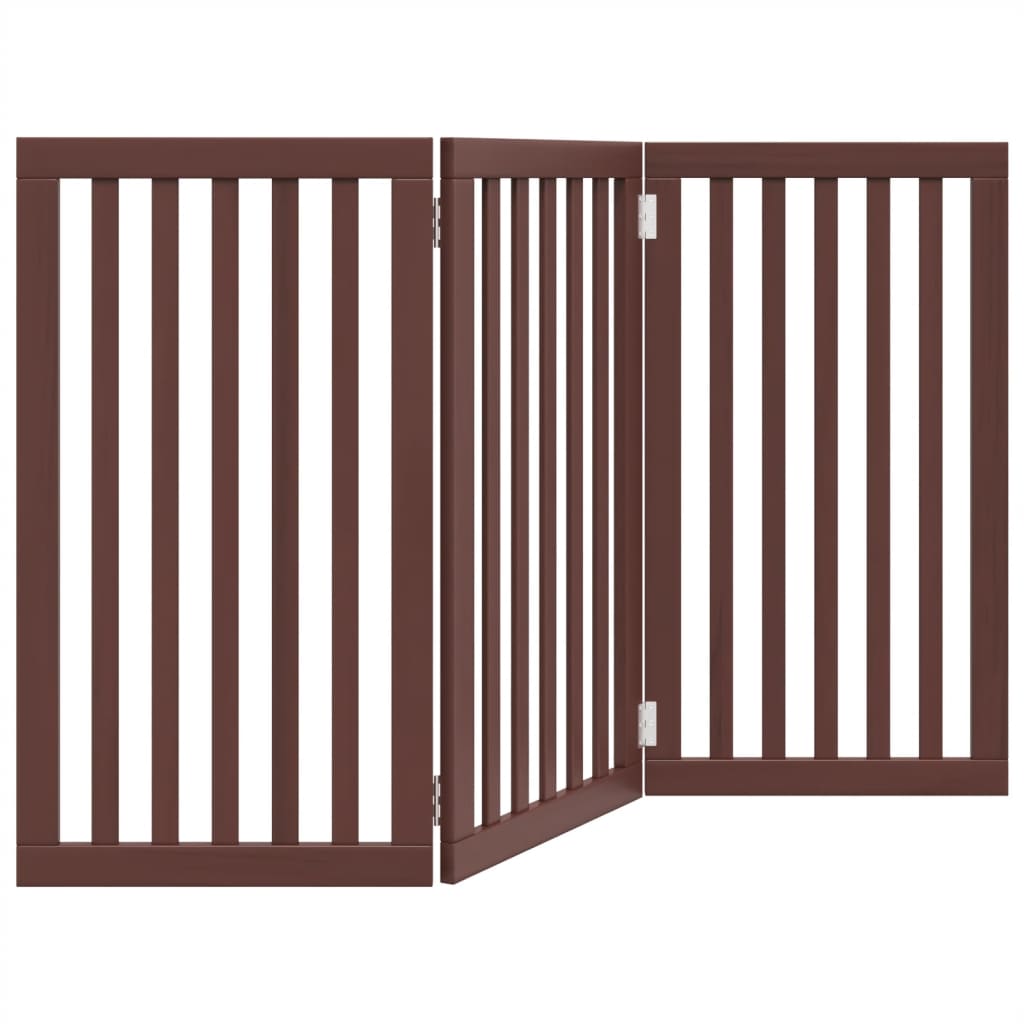 Hondenhek inklapbaar 3 panelen 150 cm populierenhout bruin is nu te koop bij PeponiXL, paradijselijk wonen!