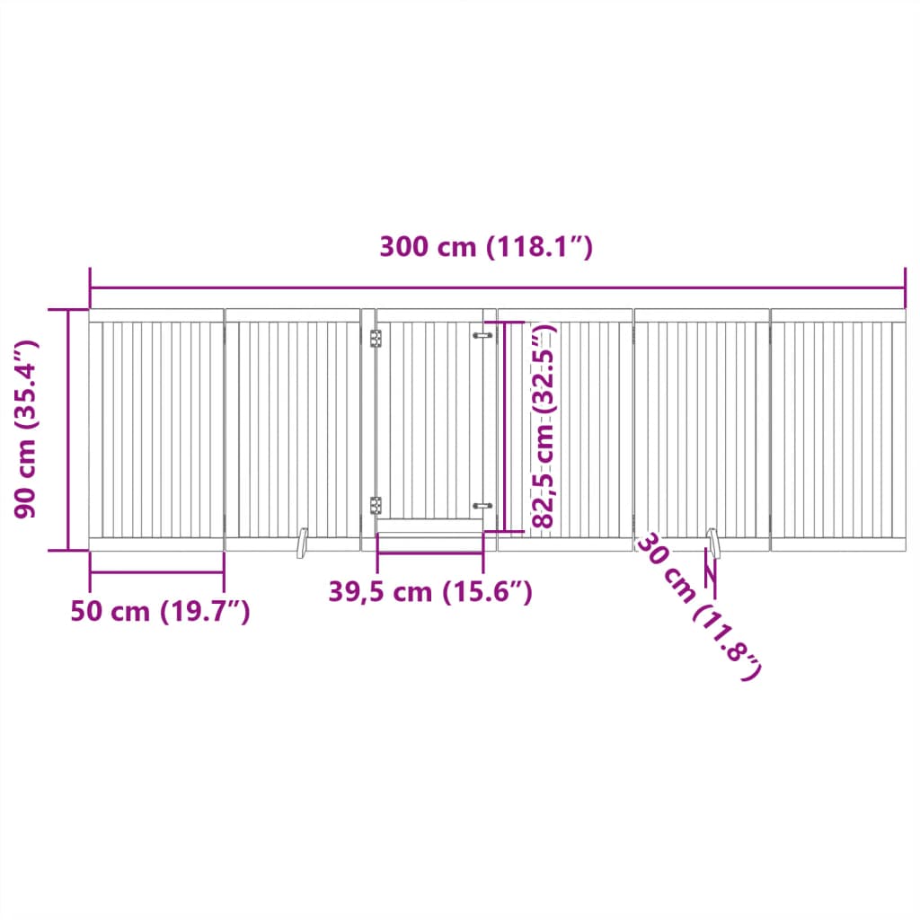 Hondenhek inklapbaar 6 panelen 300 cm populierenhout bruin is nu te koop bij PeponiXL, paradijselijk wonen!