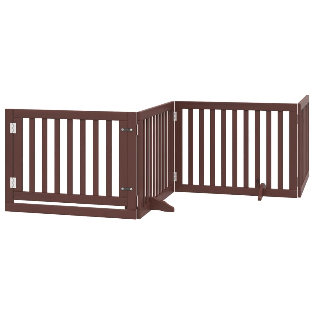 Hondenhek inklapbaar 4 panelen 320 cm populierenhout bruin is nu te koop bij PeponiXL, paradijselijk wonen!