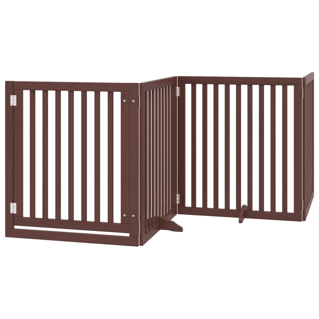 Hondenhek inklapbaar 4 panelen 320 cm populierenhout bruin is nu te koop bij PeponiXL, paradijselijk wonen!