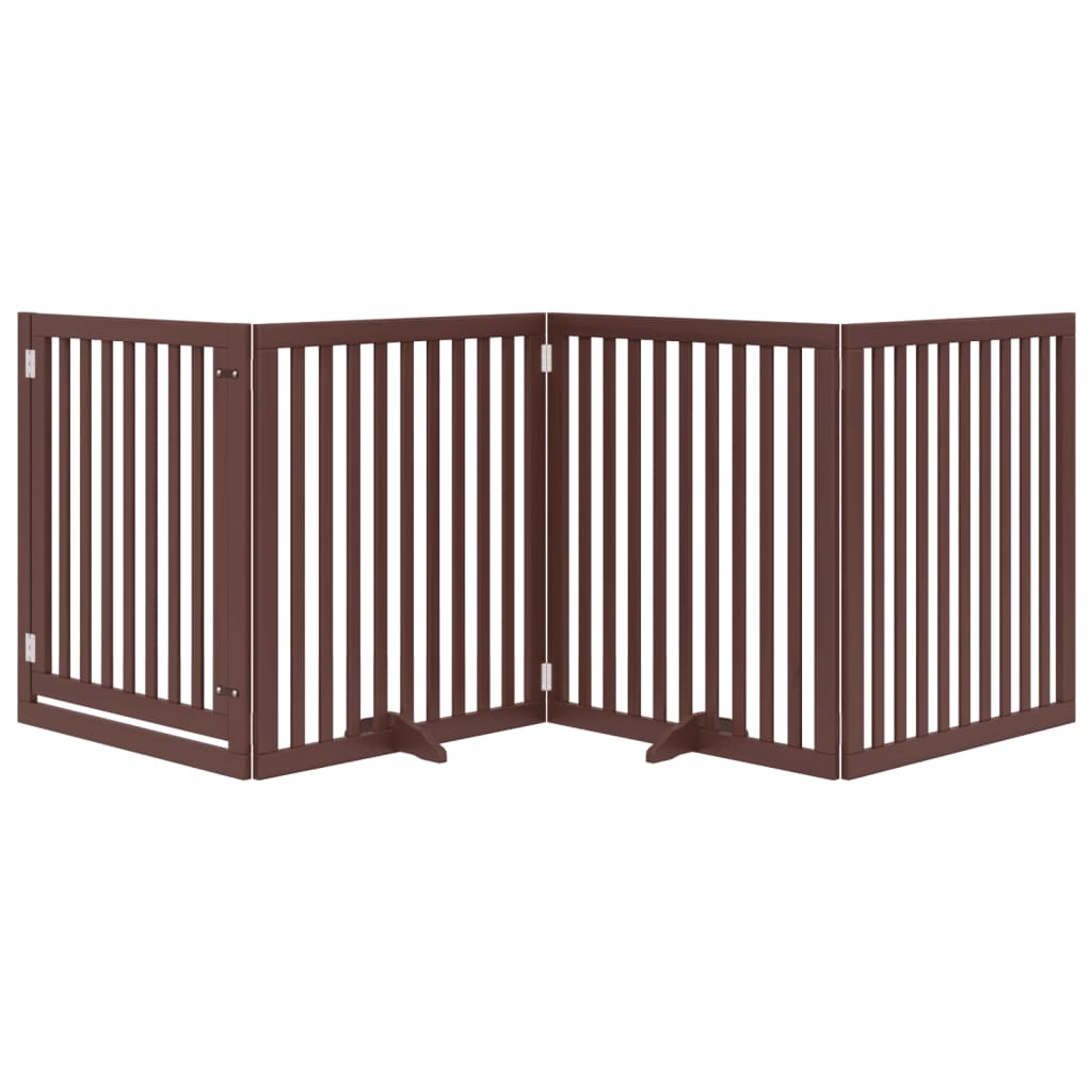 Hondenhek inklapbaar 4 panelen 320 cm populierenhout bruin is nu te koop bij PeponiXL, paradijselijk wonen!