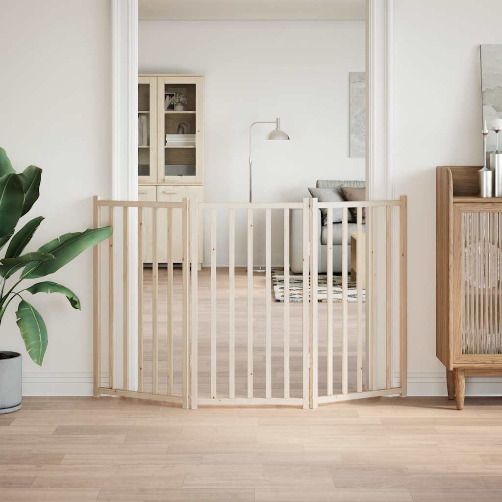 Hondenhek opvouwbaar 3 panelen 150 cm massief vurenhout is nu te koop bij PeponiXL, paradijselijk wonen!