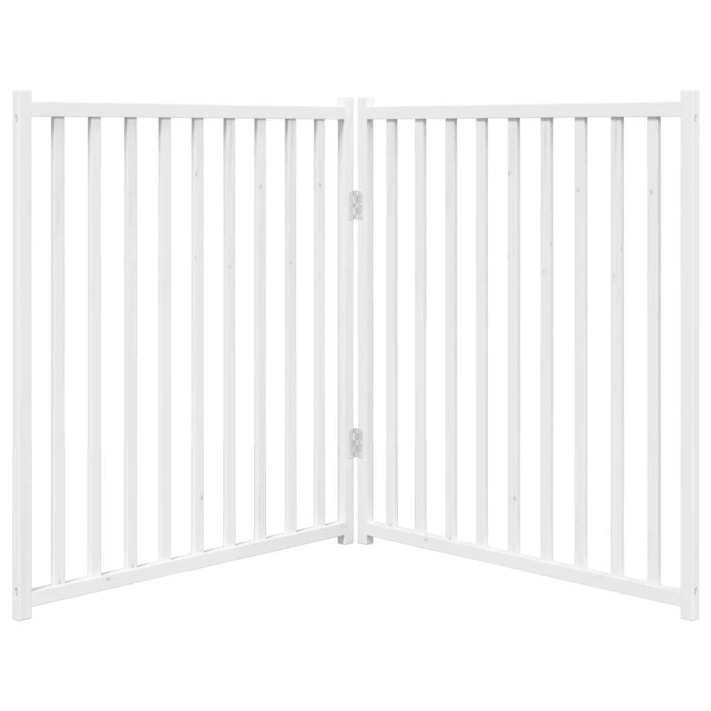 Hondenhek inklapbaar 2 panelen 160 cm massief vurenhout wit is nu te koop bij PeponiXL, paradijselijk wonen!
