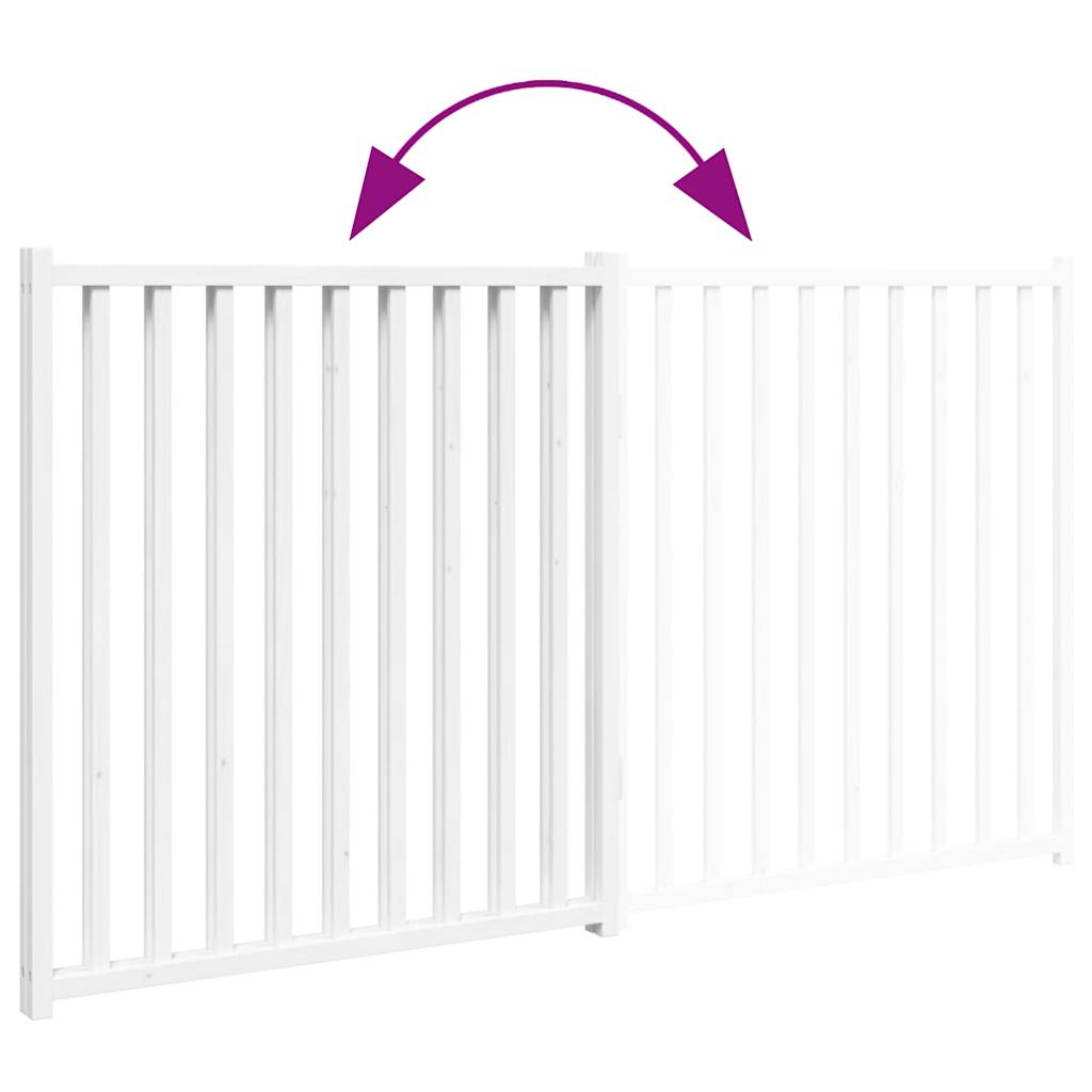 Hondenhek inklapbaar 2 panelen 160 cm massief vurenhout wit is nu te koop bij PeponiXL, paradijselijk wonen!