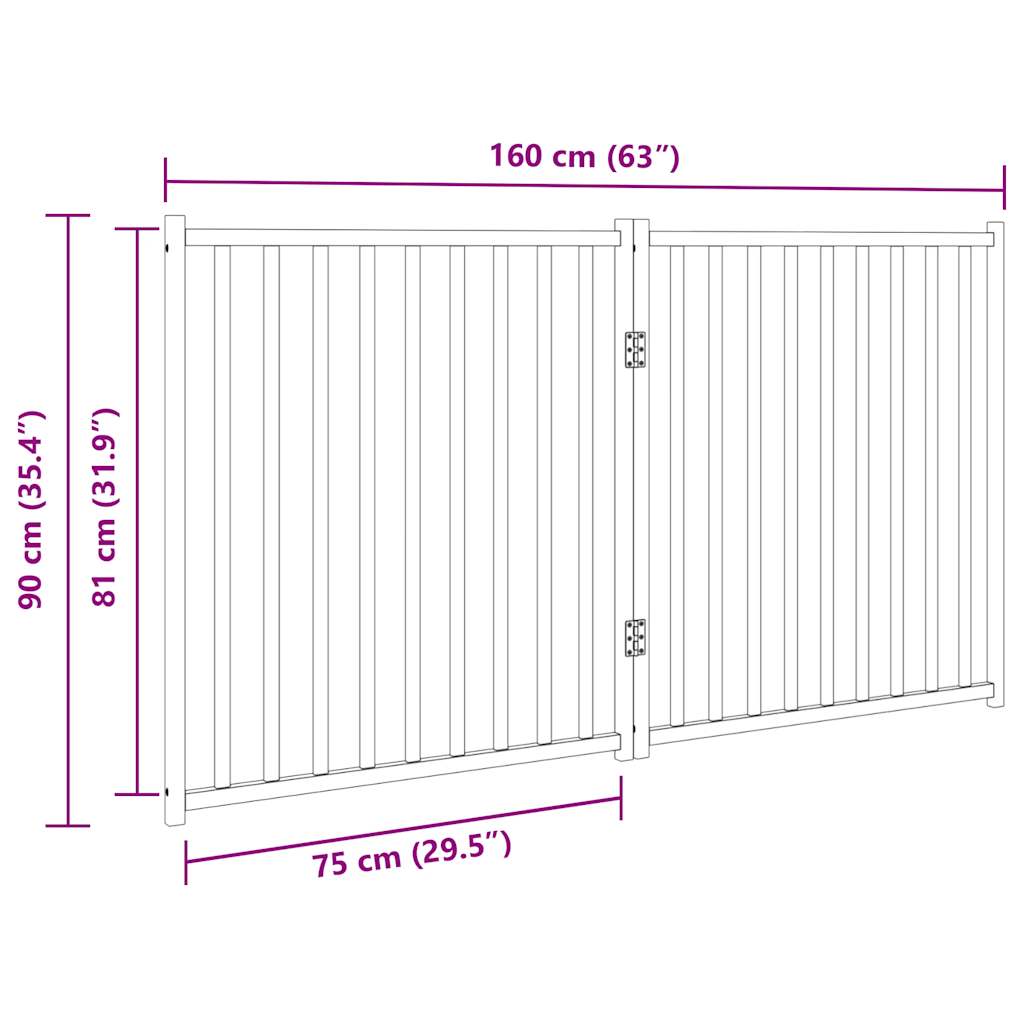 Hondenhek inklapbaar 2 panelen 160 cm massief vurenhout wit is nu te koop bij PeponiXL, paradijselijk wonen!