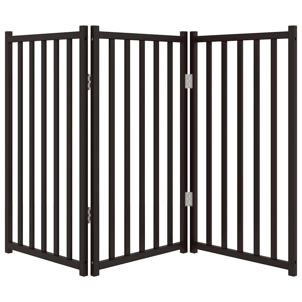 Hondenhek inklapbaar 3 panelen 150 cm massief vurenhout zwart is nu te koop bij PeponiXL, paradijselijk wonen!