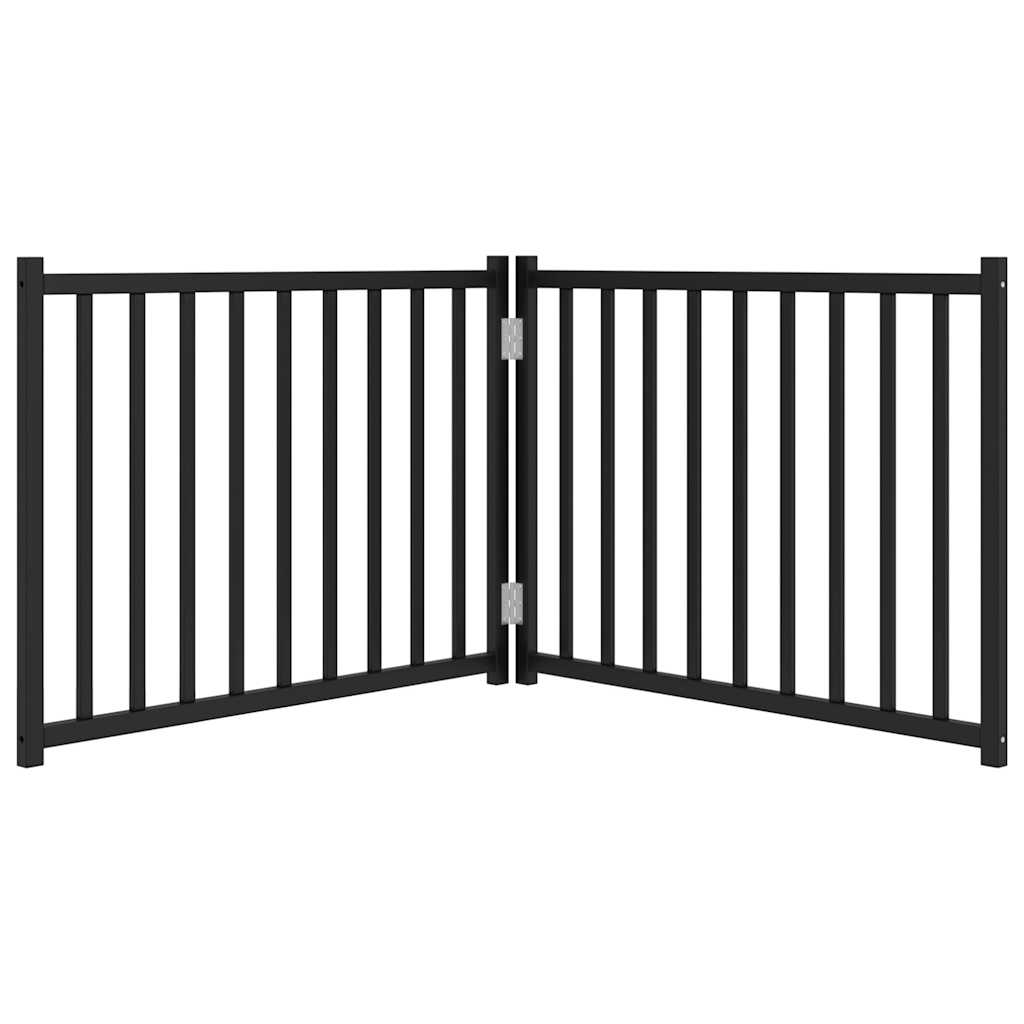 Hondenhek inklapbaar 2 panelen 160 cm massief vurenhout zwart is nu te koop bij PeponiXL, paradijselijk wonen!