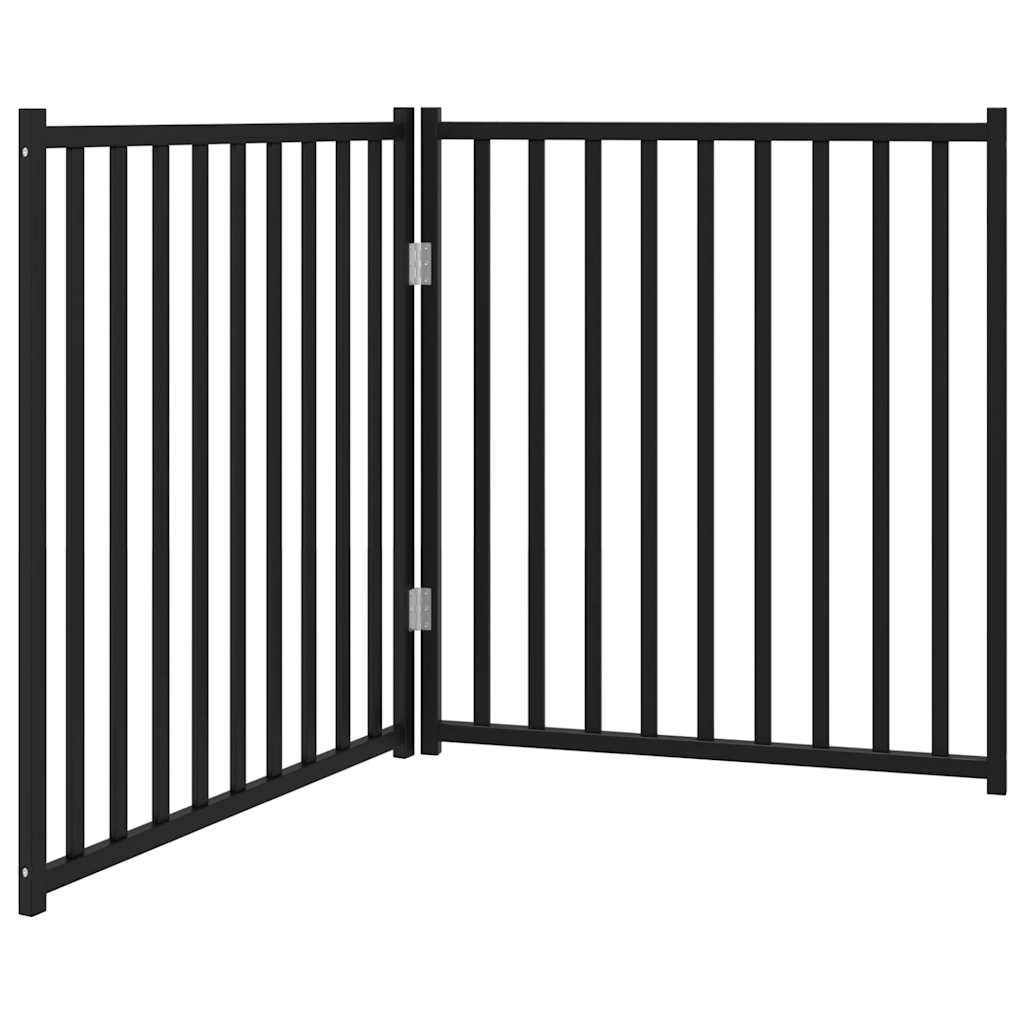 Hondenhek inklapbaar 2 panelen 160 cm massief vurenhout zwart is nu te koop bij PeponiXL, paradijselijk wonen!