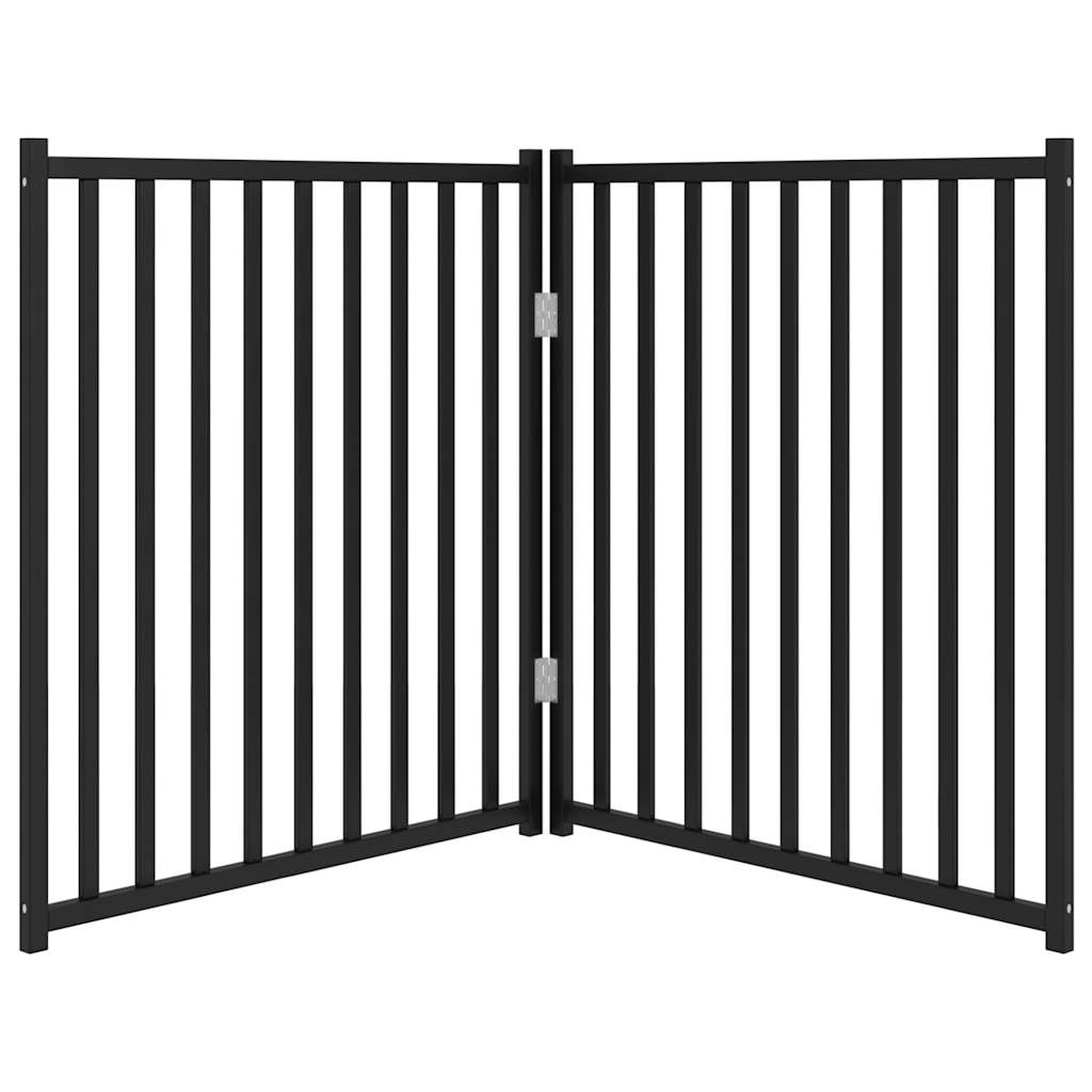 Hondenhek inklapbaar 2 panelen 160 cm massief vurenhout zwart is nu te koop bij PeponiXL, paradijselijk wonen!