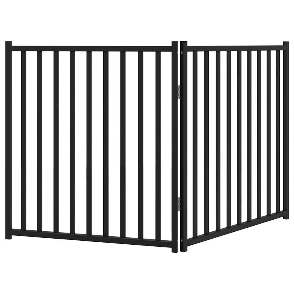 Hondenhek inklapbaar 2 panelen 160 cm massief vurenhout zwart is nu te koop bij PeponiXL, paradijselijk wonen!