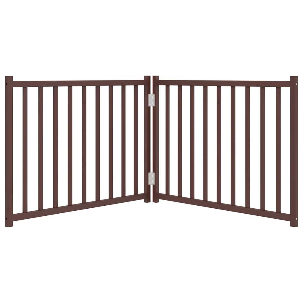 Hondenhek inklapbaar 2panelen 160cm massief vurenhout bruin eik is nu te koop bij PeponiXL, paradijselijk wonen!