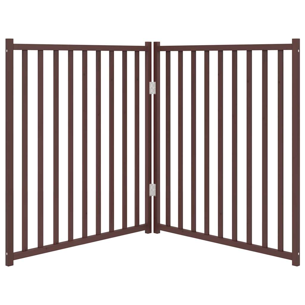 Hondenhek inklapbaar 2panelen 160cm massief vurenhout bruin eik is nu te koop bij PeponiXL, paradijselijk wonen!