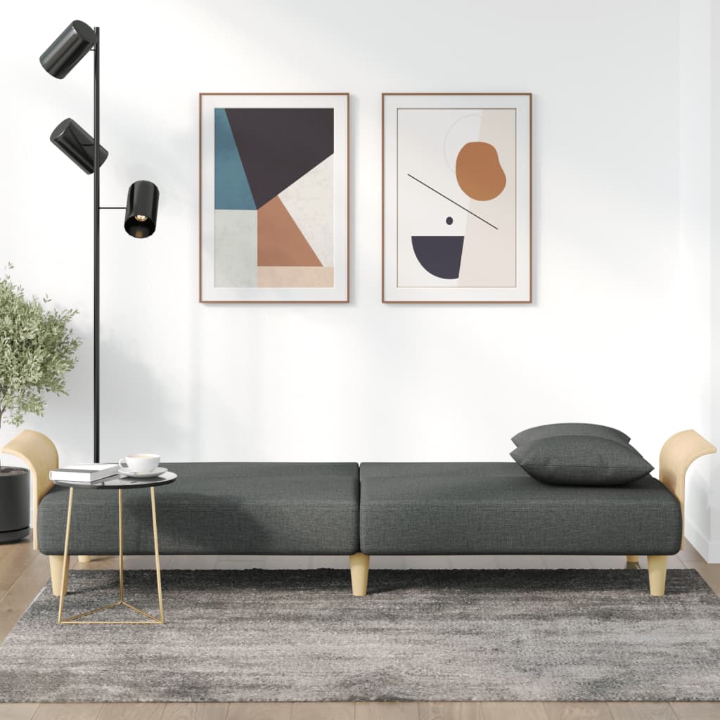 Slaapbank met armleuningen stof donkergrijs is nu te koop bij PeponiXL, paradijselijk wonen!