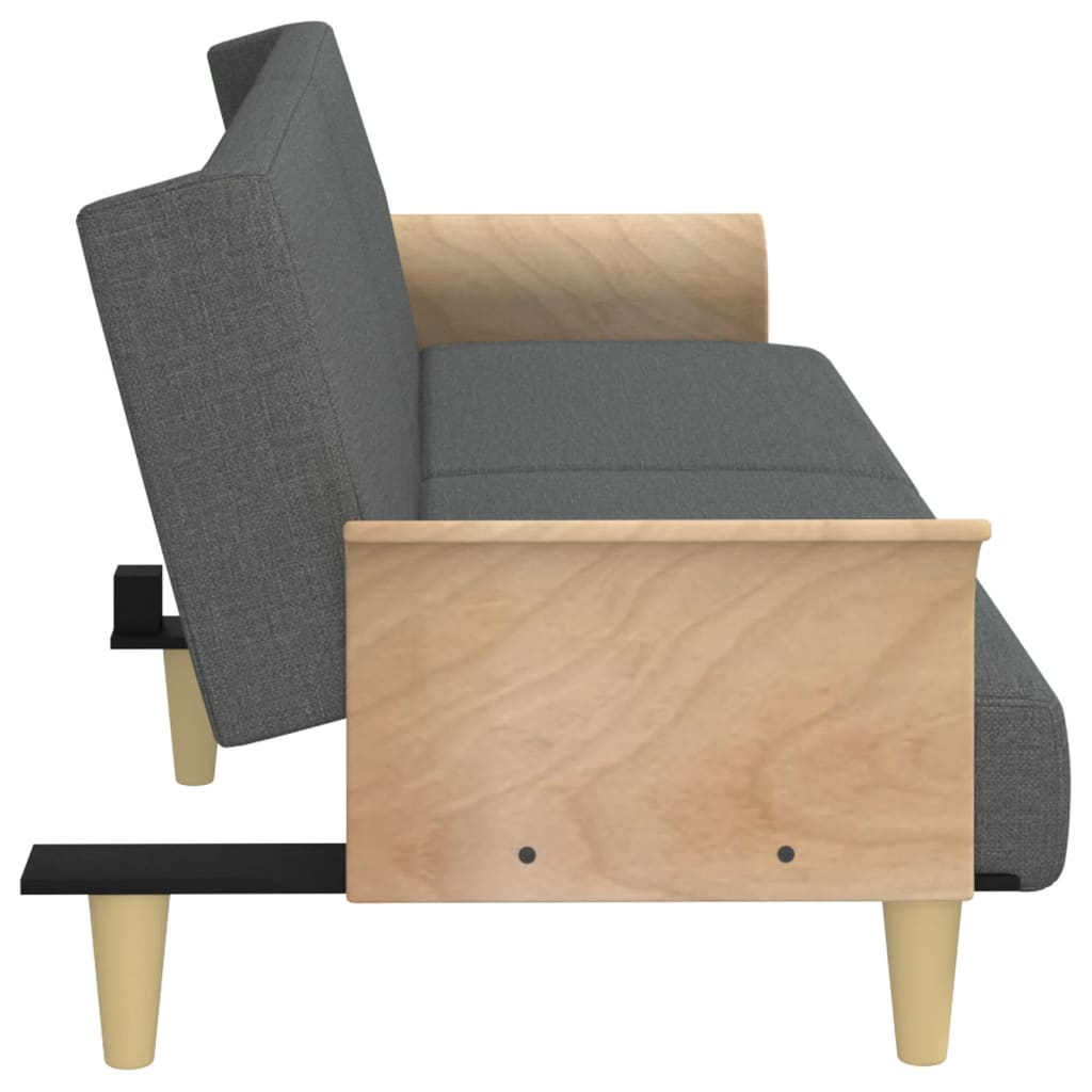 Slaapbank met armleuningen stof donkergrijs is nu te koop bij PeponiXL, paradijselijk wonen!