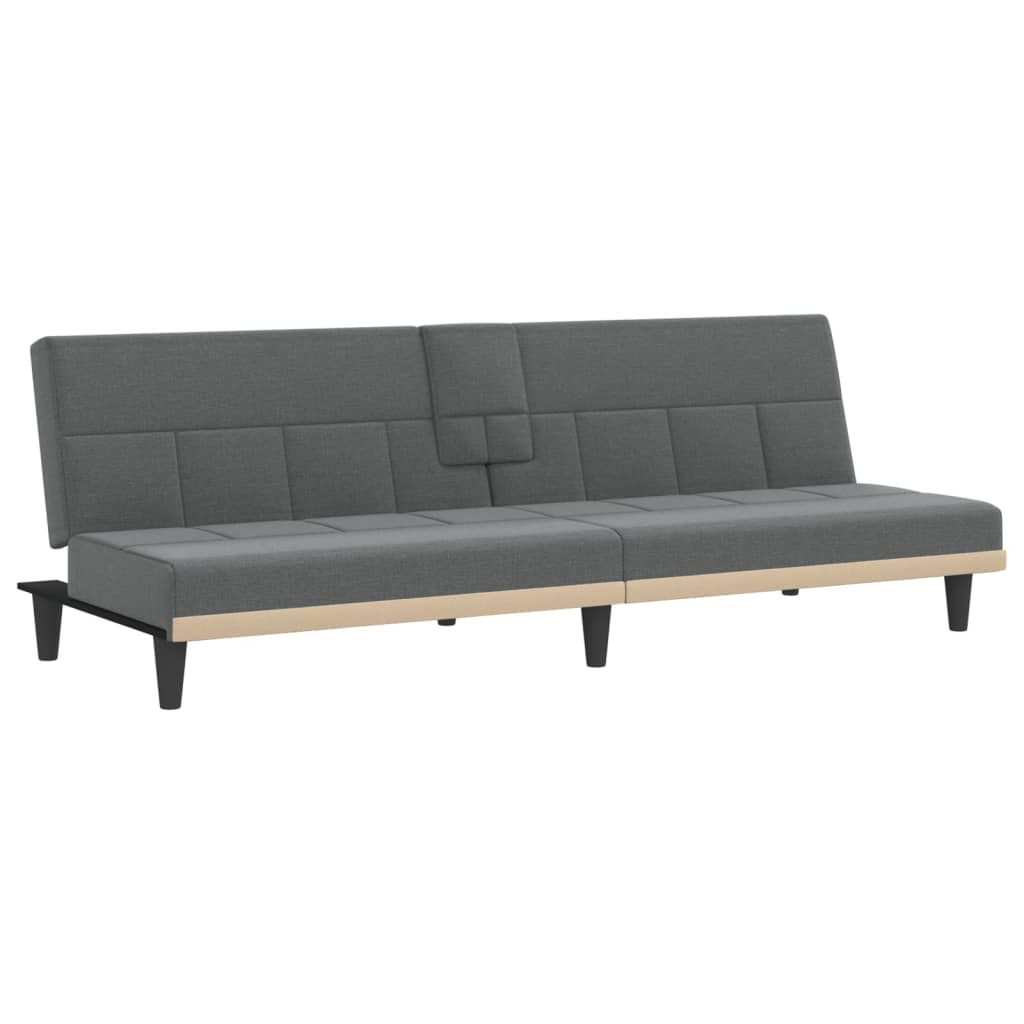 Slaapbank met bekerhouders stof donkergrijs is nu te koop bij PeponiXL, paradijselijk wonen!