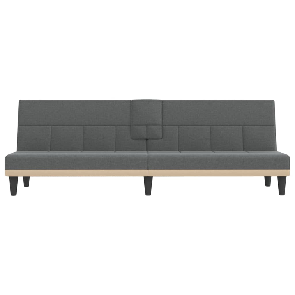 Slaapbank met bekerhouders stof donkergrijs is nu te koop bij PeponiXL, paradijselijk wonen!