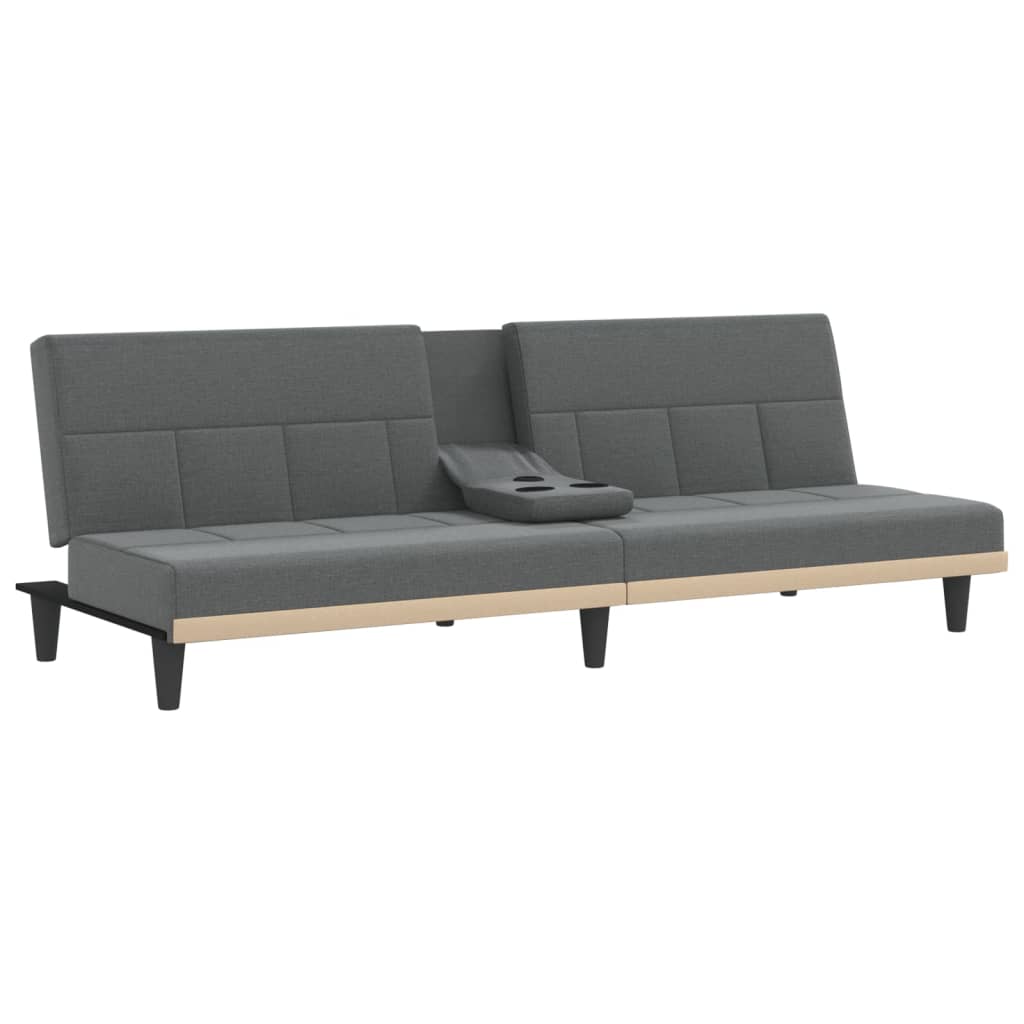 Slaapbank met bekerhouders stof donkergrijs is nu te koop bij PeponiXL, paradijselijk wonen!