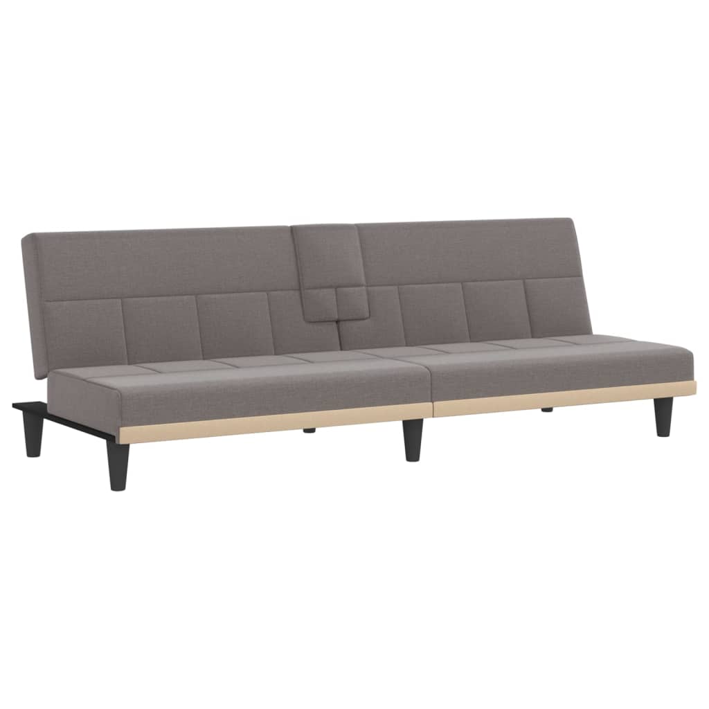 Slaapbank met bekerhouders stof taupe is nu te koop bij PeponiXL, paradijselijk wonen!